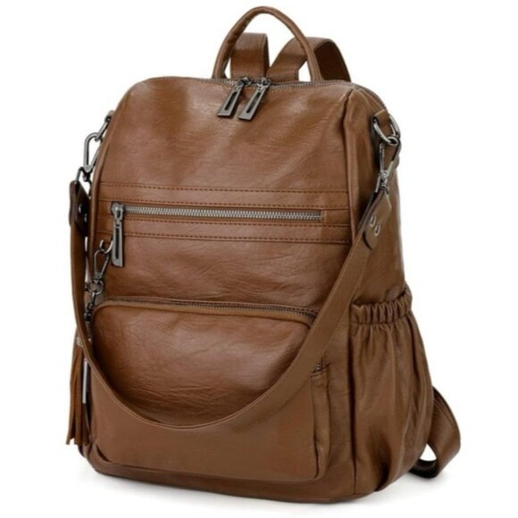 UTO Womens Backpack Purse Convertible Ladies Rucksack Crossbody Brown NEW. main image 11